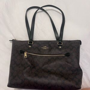 Coach Signature Brown and Black Tote Bag
